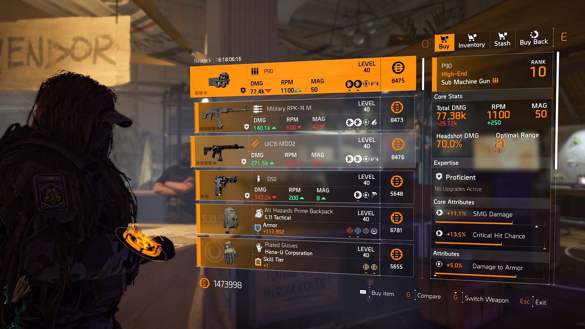 The Division 2 vendor at Haven Public Exchange (Image via Sportskeeda Gaming || Ubisoft)